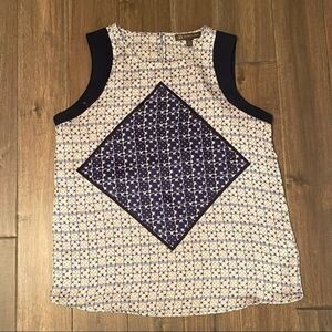 Outback Red Sleeveless Diamond Patterned Top Blouse M